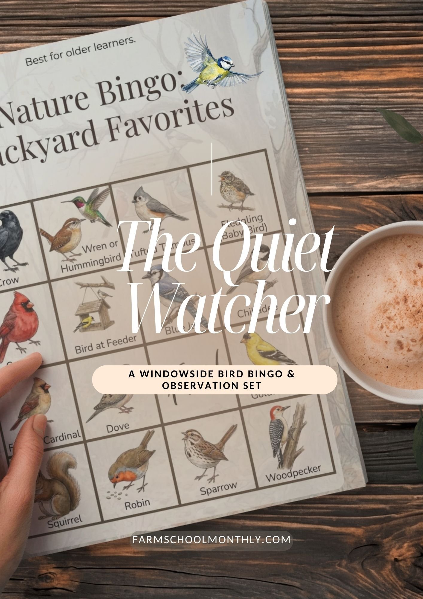 The Quiet Watcher: Windowside Bird Bingo & Observation Set